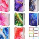 8 Pack Stretchable Book Covers, Marble Book Sleeve for Paperbacks Hardcover Textbook up to 9 x 11 in, Washable, Reusable Book Protector with Label Sticker for School Boys Girls Read Lovers