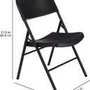 Amazon Basics Sturdy Foldable Portable Plastic Chair, 350-Pound Capacity, Supportive Seating for Events, Space-Saving, Black, 6-Pack