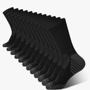 BAMBOO COOL Men's Crew Socks Athletic Running Sports Socks, Cushioned Moisture Wicking, Breathable Arch Support 6 Pack