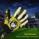 Soccer Goalkeeper Goalie Gloves Extreme Strong Control and Grip with Finger Protection High Performance Pro-Level Goalie Glove Anti-Slip Latex Palm Breathable Comfortable for Kids Youth Adult (8, Yellow)