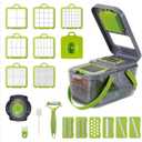 Vegetable chopper 22-in-1 with container, Vegetable & Fruit Chopper cutter with 13 Blades, Egg Slicer, Cheese Grater, Mandoline slicer, Veggie Dicer, Onion Chopper, Garlic Mincer, Peeler, Dicer