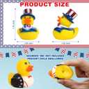 36 Pcs Patriotic Rubber Ducks - 250th Anniversary Independence Day Duck for Jeep,Rubber Duckies Bath Toys, 4th of July Pool Party Favors, Summer Beach Shower Decor, Bags Filler