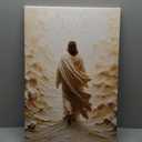 Jesus Walking on Water Faith Belief Christian Wall Art Picture Painting Poster Canvas Print Posters Artworks Bedroom Living Room Decor 16x24inch(40x60cm) (Frame-style)