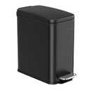 SONGMICS Bathroom Trash Can, 1.3 Gallon (5 L) Small Trash Bin with Lid, Slim for Small Spaces, Stainless Steel Garbage Can, Soft Close, Black ULTB560B05