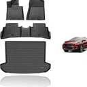 KELCSEECS® Floor Mats & Cargo Liner Fit for 2017-2022 Kia Sportage(Not Hybrid) All Weather Car Mats Floor Liners Trunk Mat Cargo Mat Sportage Floor Mats Trunk Liner(Cargo Tray in Upper Deck Position)