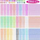 2 x Rhinestone Stickers, Anezus 4950pcs Adhesive Stick on Gems Face Jewels Stickers Self Adhesive Rhinestones for Crafts, Makeup and Decorations (30 Colors, 4 Sizes) (Small)