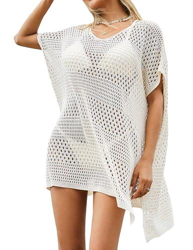 BreathSunny Womens Swimsuit Cover Up Dresses V Neck Cap Sleeve Plus Size Bikini Swimwear Bathing Suit 2024, One size