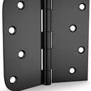 goldenwarm 6 Pack 4in Black Door Hinges Interior Door Hinges Black Matte 4 x 4 Inch with Square & Round Corners, Iron Material