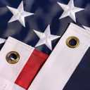 American Flag 4x6 ft: Long Lasting US Flag, Heavy Duty Nylon, Embroidered Stars, Sewn Stripes, Brass Grommets, UV Protection Perfect for Outdoors, USA Flag