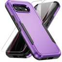 for Pixel 9a Case, with HD Screen Protector [Military Grade Drop Tested] Heavy-Duty Tough Rugged Shockproof Protective Case for Pixel 9a, Purple