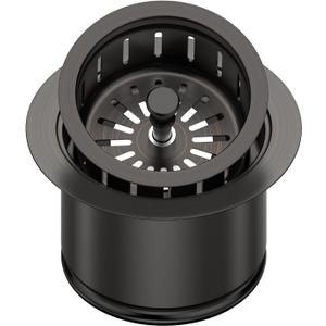 Kitchen Extended Garbage Disposal Flange Strainer Stainless Steel Assembly Kit with Basket Strainer and Drain Stopper for 3 1/2 Inch Standard Sink Drain, Deep Sink Flange for Disposer, ORB Brushed (Bronze)