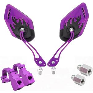 Bicycle Mirrors for Handlebars 2 Pack,Essential Electric Bike Accessory,Mirrycle Bike Mirror,Bike Mirrors for Safe Riding,Handlebar Rearview Mirror,Lowrider Bike Parts & Accessories (Purple)
