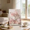 HJYQLN Pink Rose Perfume Canvas Wall Art,French Flower Picture Wall Decor, 24"L x 16"W