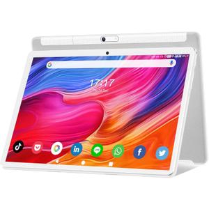 Tablet 10.1 inch Android 12 Tablet 2024 Latest Update Octa-Core Processor with 64GB Storage, Dual 13MP+5MP Camera, WiFi, Bluetooth, GPS, 512GB Expand Support, IPS Full HD Display (Silver)