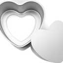 Aluminum Heart Shaped Cake Pans, 8 Inch Nonstick Baking Pan with Removable Bottom Cake Mold for Valentine's Day Wedding Birthday Anniversary, 1pc