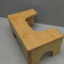 Foldable Toilet Stool Squat for Adults and Kids, 7" & 9" Adjustable Heights Bamboo Flip Poop Stool with Anti-Slip Layer for Bathroom - Improve Squatting Posture[No Installation Required] (Burlywood)