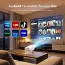 Mini Projector with Wifi and Bluetooth, Build-in Android 14, Portable Projector Outdoor&Ceiling Use, Auto Keystonet&270°Rotatable, 200 Ansi, 4k Home Thearter Movie Projector for HDMI USB