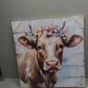 DEMAGNNIE Alpine cattle poster canvas art, highland cow pictures wall decor, ready to hang design