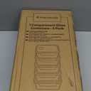 PrepNaturals 5 Pack 30 Oz Glass Meal Prep Containers - Dishwasher Microwave Freezer Oven Safe - Glass Storage Containers with Lids (Multi-Compartment)