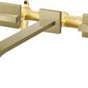Wall Mount Tub Filler AUU Brushed Gold Bathtub Faucet Long Spout Reach, 2 Level Handles Wall Mount Tub Faucet with Brass Rough in Valve Included