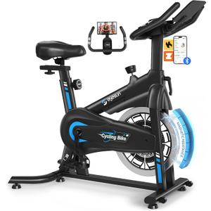 Exercise Bikes for Home,Spin Bike with Adjustable Magnetic,Brake Pad Resistance Silent Belt Drive,350lbs/300lbs Weight Capacity &Upgraded Version Seat for Home Cardio&Weight Loss(QM-530W)