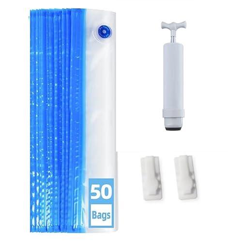 50PCS Filament Storage Bags, 3D Filament Vacuum Bags Kit with Hand Pump, Sealing Clips for 3D Printer Filament Storage, for Filament Dryer Box (13.4x11.8 inch) (Brown)