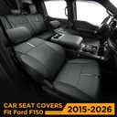 Super Cover for Ford F150 Seat Covers 2015-2024 2025 2026 Full Set, for F-150 XL/XLT Leather Truck Seat Cover, for F150 Accessories 2016 2017 2018 2019 2020 2021 2022 2023, Only for Bucket Seat