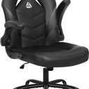 N-GEN Gaming Gaming Chair, Lumbar, PU Leather, Flip-Up Arms, Jet Black