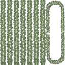 CQURE 96Pcs Eucalyptus Garland,Artificial Eucalyptus Leaves Table Greenery Garland Wreath Vines for Wedding Party Table Fireplace Home Decor