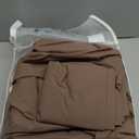 4PS Light Chocolate Brown Queen Size Bedding Set, Oeko-TEX Standard 100% Washed Cotton Linen Like Bedding Sheet Sets Cover Deep Pocket Fitted Sheet Plus Cozy Flat Sheet and 2 Pillowcases