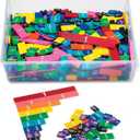 Hand2mind Plastic Rainbow Fraction Tiles, Montessori Math Materials, Fraction Manipulatives, Unit Fraction, Fraction Bars Math Manipulatives, Fraction Games, Homeschool Supplies (15 Sets of 51 Pieces)