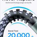 AINOPE 2 Pack USB Extensions Cable High Speed USB 3.0 Extension Cord Type A Male to Female Sturdy Braided Material Fast Data Transfer Compatible with USB Keyboard,Mouse,Flash Drive,Grey,6.6FT+6.6FT