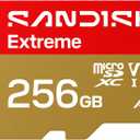 SANDISK 256GB Extreme microSD UHS-I Card - Up to 245MB/s Read Speed and 170MB/s Write Speed, 5.3K Video, 4K UHD Video, high-Performance for Action cams, Drones, Android Devices - SDSQXH9-256G-GZ6MA