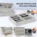 AUTOARK 8 Grid Sunglass Organizer,Eyeglass Eyewear Display Tray,Glasses Watches Jewelry Showcase Display For Men Women,Grey Velvet,MKAJ011