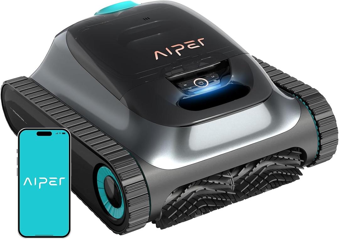 (2025 Upgrade) Aiper Scuba S1 Robotic Pool Cleaner, Wall & Waterline Cleaning, Double Filtration, Extended 180-Min Battery Life, Smart Navigation, App Support, OTA Upgrade (Obsidian)