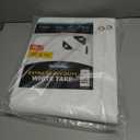 6' x 8' Extra Heavy-Duty White Poly Tarp  12 Mil Thick, Waterproof, UV-Resistant Polyethylene with Reinforced Edges, Double-Stitched Hems, and Rustproof Grommets