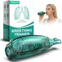 Breathing Exercise Device, Non-Measuring Exerciser & Portable Lung Exerciser with Adjustable Resistance Flutter Valve, Respiratory Muscle Trainer for Mucus Clearance & Better Breathing