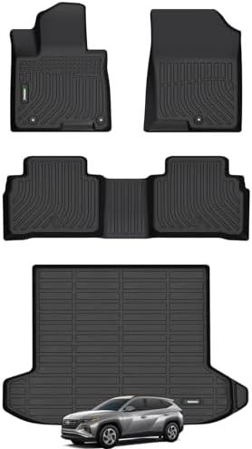ANBINGO®Floor Mats & Trunk Mat for Tucson 2022 2023 2024 2025 (No Hybrid) All Weather Mats for Hyundai Tucson TPE Car Mat Rugs for Hyundai Tucson Rubber Trunk Carpet for Tucson Automotive Accessories