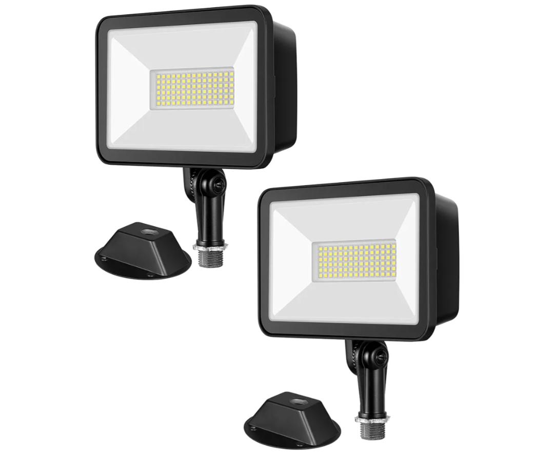EDISHINE 10000LM LED Flood Light Outdoor,2 Pack 73W Outdoor Security Light, 5000K Daylight White, IP65 Waterproof Flood Lights for Garage, Backyard, Patio, Garden, Porch, Stair