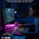 SABLUTE Quiet Wired Gaming Keyboard, 94-Key RGB Keyboard with Sound-Reactive Light Bar, Volume Control Knob, Anti-Ghosting, Compact Keyboard with Numpad for PC, for PS5, for Xbox, Black