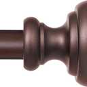 Bronze Curtain Rods for Windows 48-84 inch,3/4 inch Heavy Duty Adjustable Decorative Curtain Rod with Modern Finials,Window Rods for Bedroom, Living Room,Patio and Kitchen