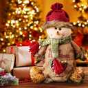 Christmas Gift Bags with Zipper 3PC Adorable Reusable Fabric Gift Bags for Christmas Party Favors Holiday Decor Candy Apples Storage Eco-Friendly Gift Packaging