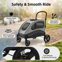 Heavy Duty Dog Stroller for Large Dogs Up to 135 Lbs, Dual Entry Pet Wagon with All Terrain Wheels, One-Foot Brake, Easy Fold, Breathable Mesh, Adjustable & Removable Handle for Senior Pets - Black