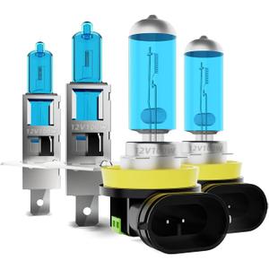 Fit For Ford Focus 2012-2018 Headlight Bulbs, H1 H11 High Low Beam Combo, 5500K Super Bright White Light High Performance Halogen Headlight Bulb, Pack of 4