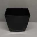 iDesign Small Plastic Bathroom Trash Can, Slim Rectangle Garbage Bin for Bedroom, Office, Dorm, Black