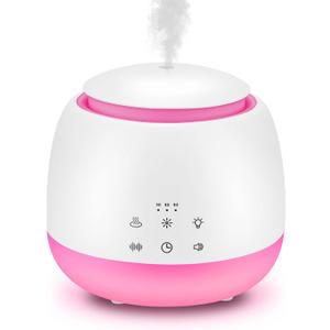Aromatherapy Diffuser & White Noise Machine Combines 10 Relaxing Sounds,7 Color LED Light,5 Level Volumn,2 Level Warm Night-light,3 Timer, Mist and Waterless Auto Shutoff for Better Sleep,Work (White)