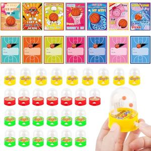 Adecortalk 28 Pcs Valentine's Cards for Kids with Mini Finger Basketball Shooting Games, Valentines Exchange Gifts Basketball Toy for Boy Girls School Classroom Exchange Gifts Sport Party Favor