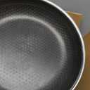 Non Stick Frying Pans with lid, 12 inch Hybrid Frying Pans Nonstick, Non stick Stainless Steel Skillets, Dishwasher and Oven-Safe Chef Pan, Induction Compatible Cooking Pan, PFOA Free Cookware