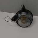 JHY DESIGN Hanging Lamp Black Battery Powered Decorative Pendant Lamp Metal Cage Battery Lamp with 6 Hours Timer for Bar Bedroom Garden Parties Patio Indoor Outdoor Living Room(Round) (8.5 inches, Round)