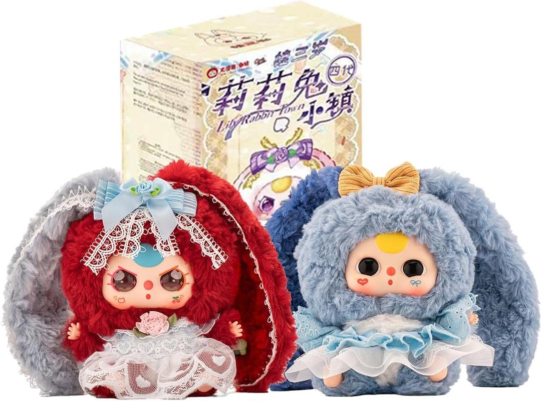 Baby Three Lily Rabbit Town Series 4 Plush Blind Box 1PC (1 of 12 Possible Styles) Cute Figures Collectible Toys Birthday Gifts(1Pc Series 4(V4))